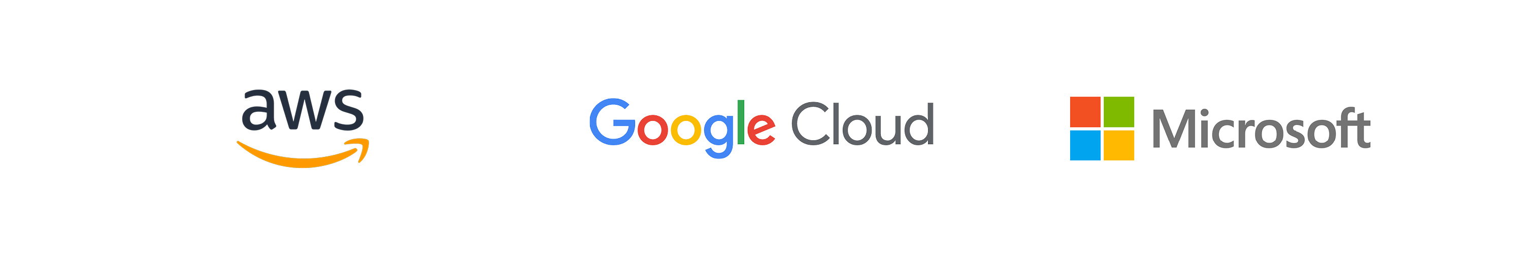 A banner with AWS, Google Cloud and Microsoft logos