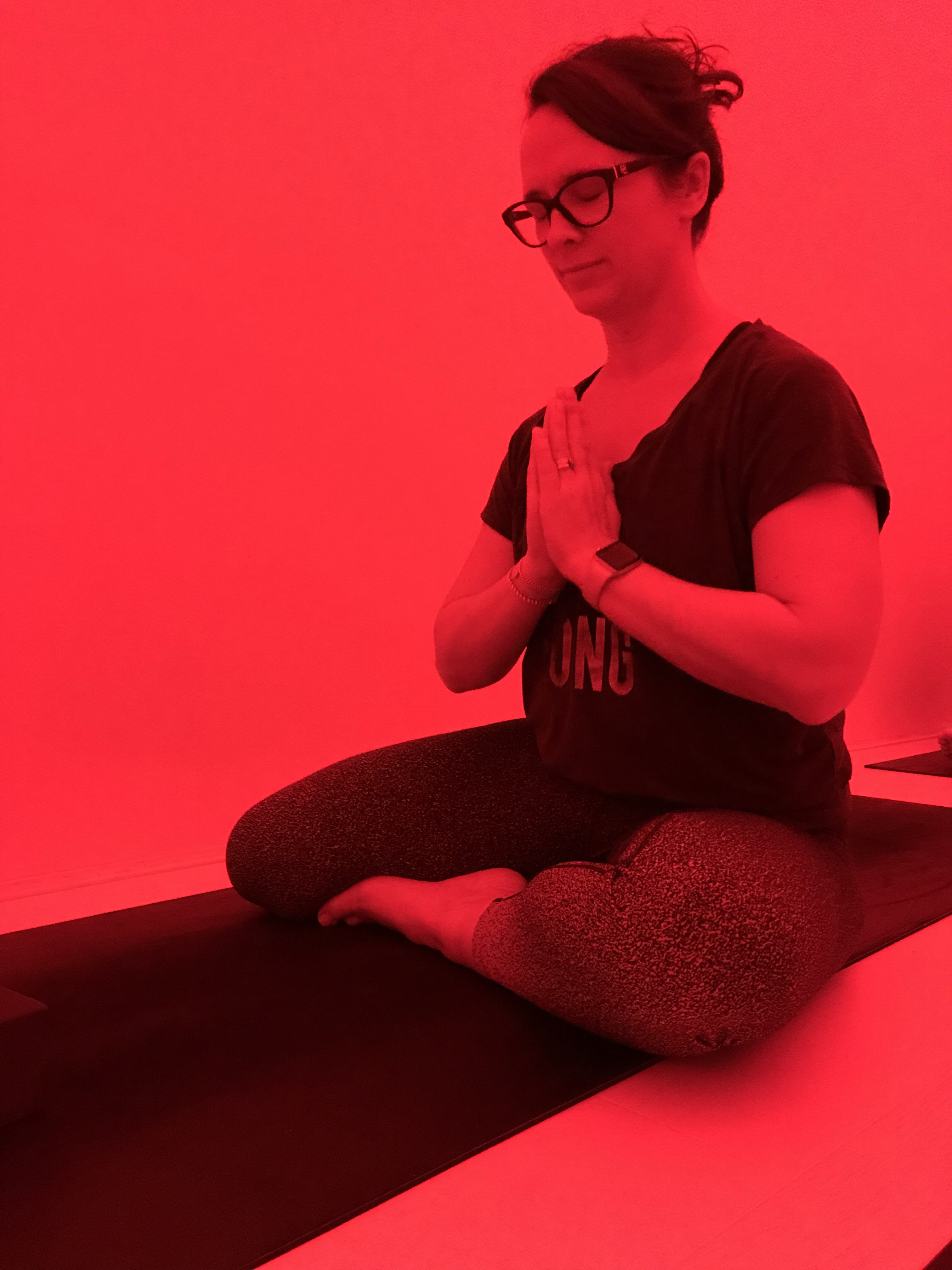 Author in yoga pose