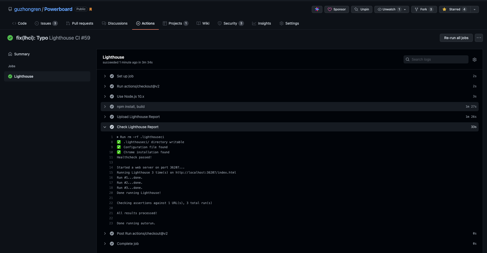 Powerboard Lighthouse Actions