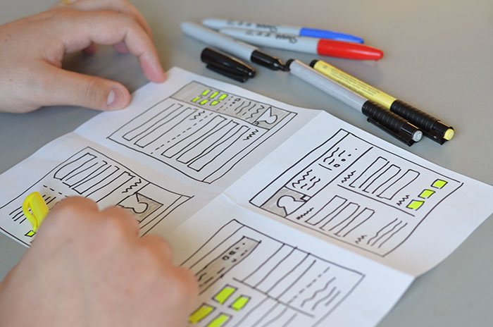 more detailed wireframe sketch