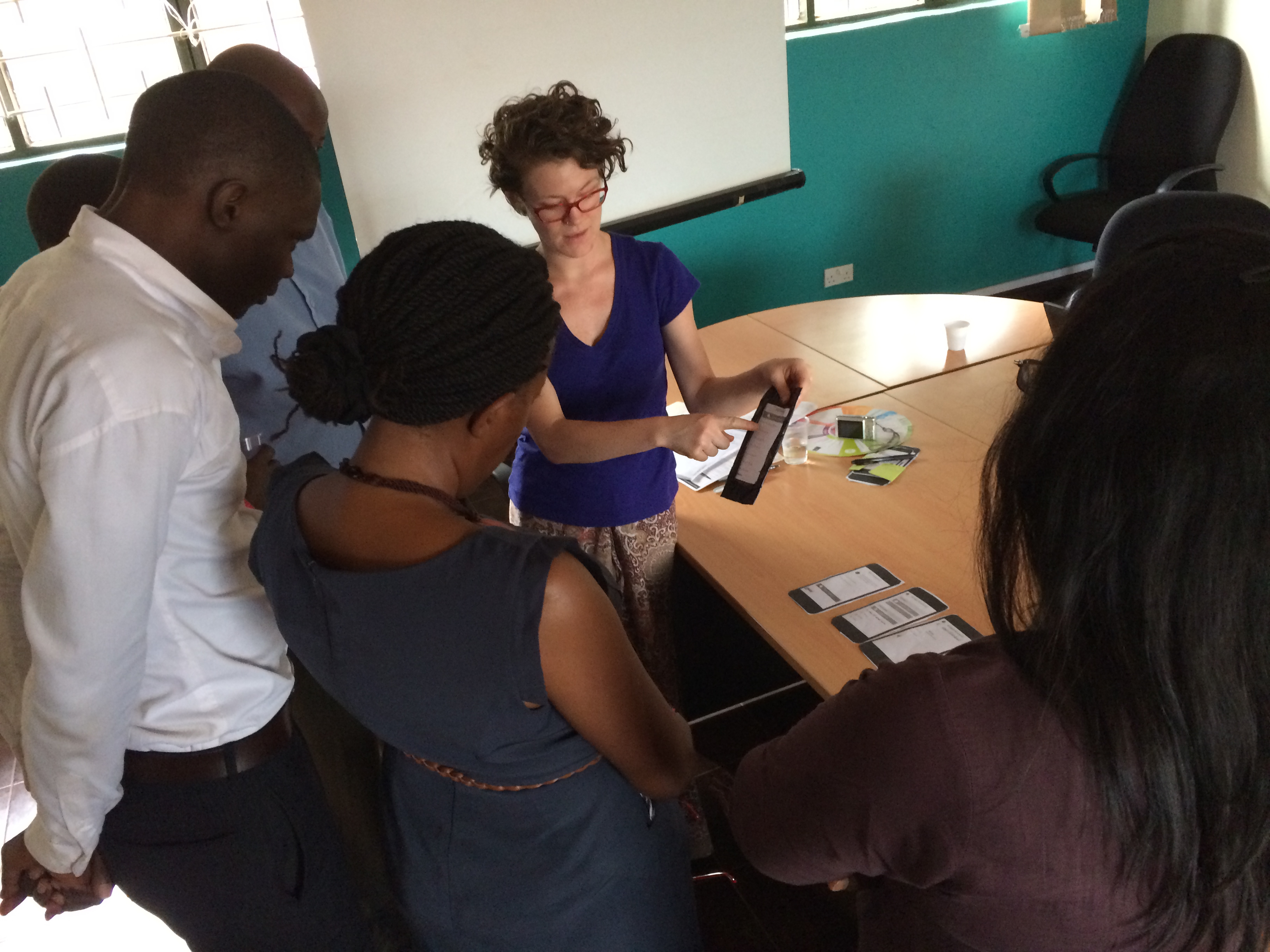 showing the paper phone prototype