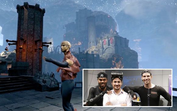 “To Be With Hamlet” in VR, and (inset) the team