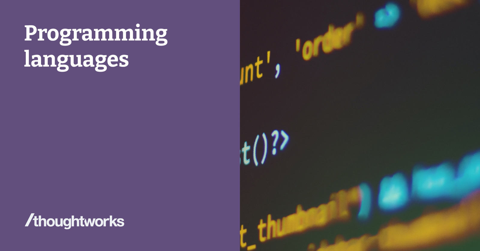 Programming languages | Thoughtworks