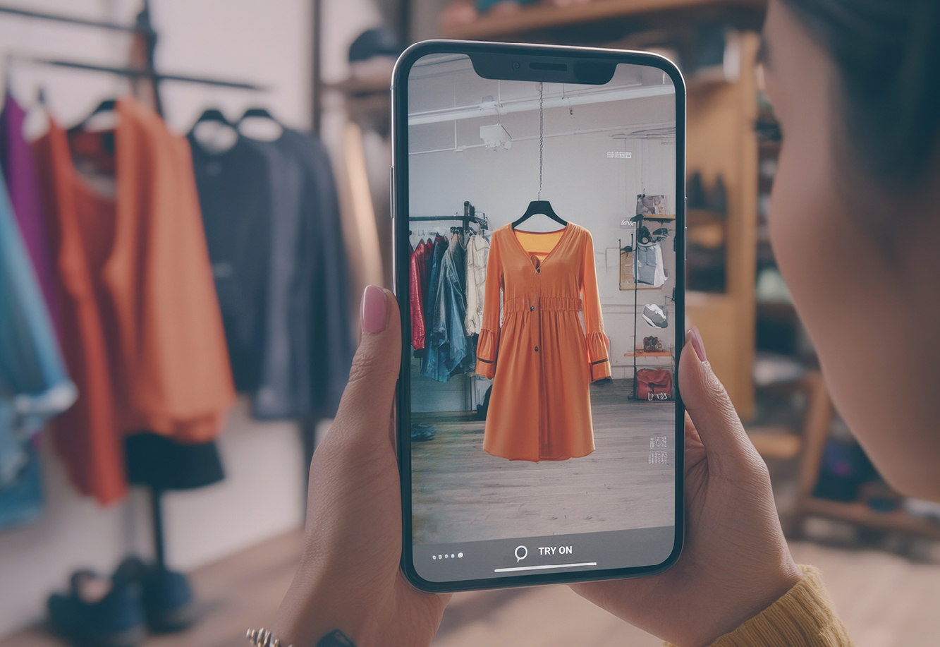 Image shows a virtual shopping experience